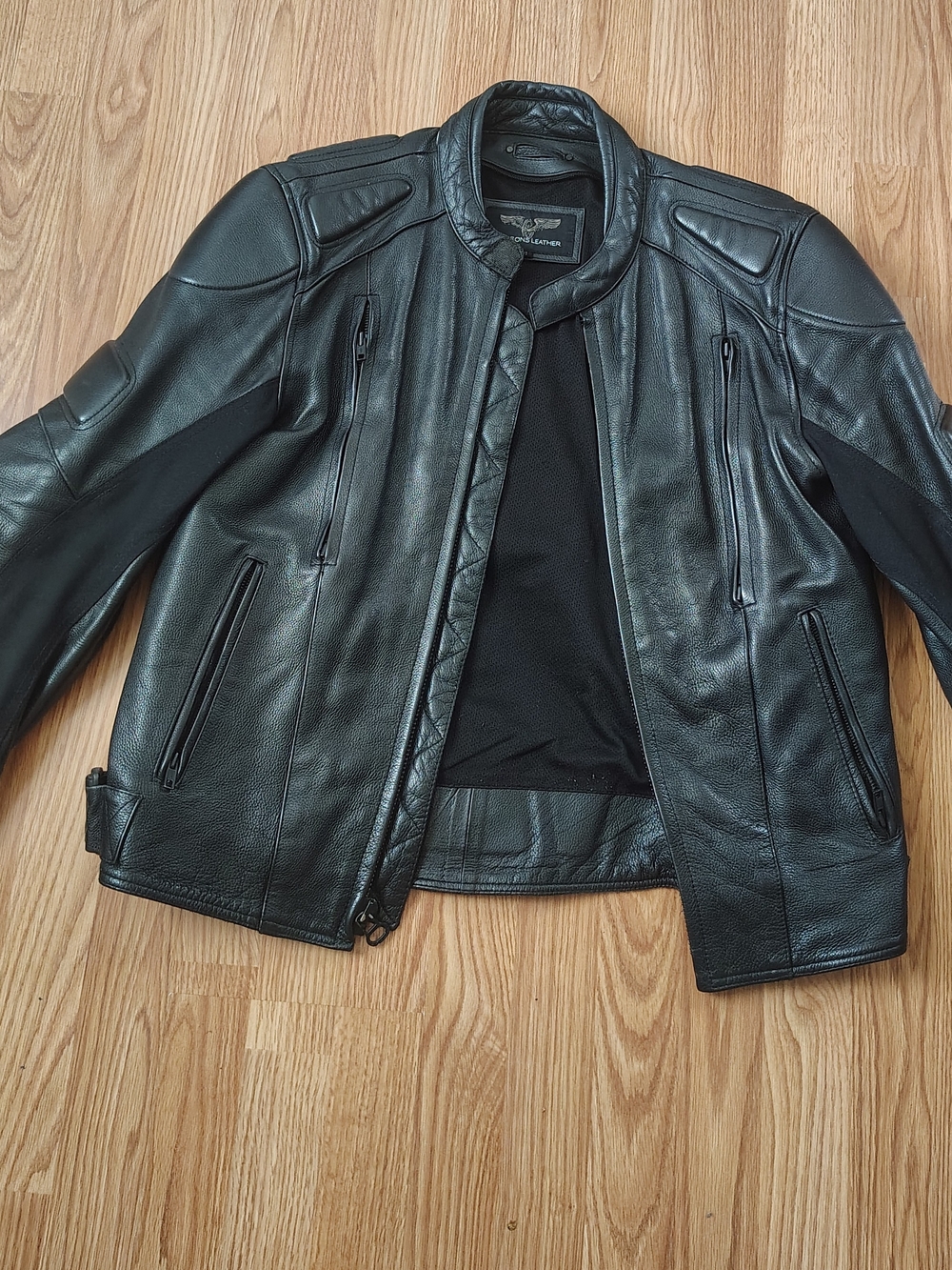 Wilsons Leather Black Motorcycle-Style Leather Jacket